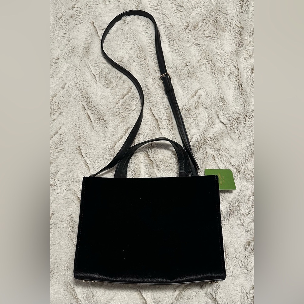 Kate Spade New York Black Cameron Street Embellished Floral Crossbody Purse - Picture 10 of 16